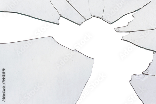 broken glass in the window. shards of glass. Transparent PNG. 