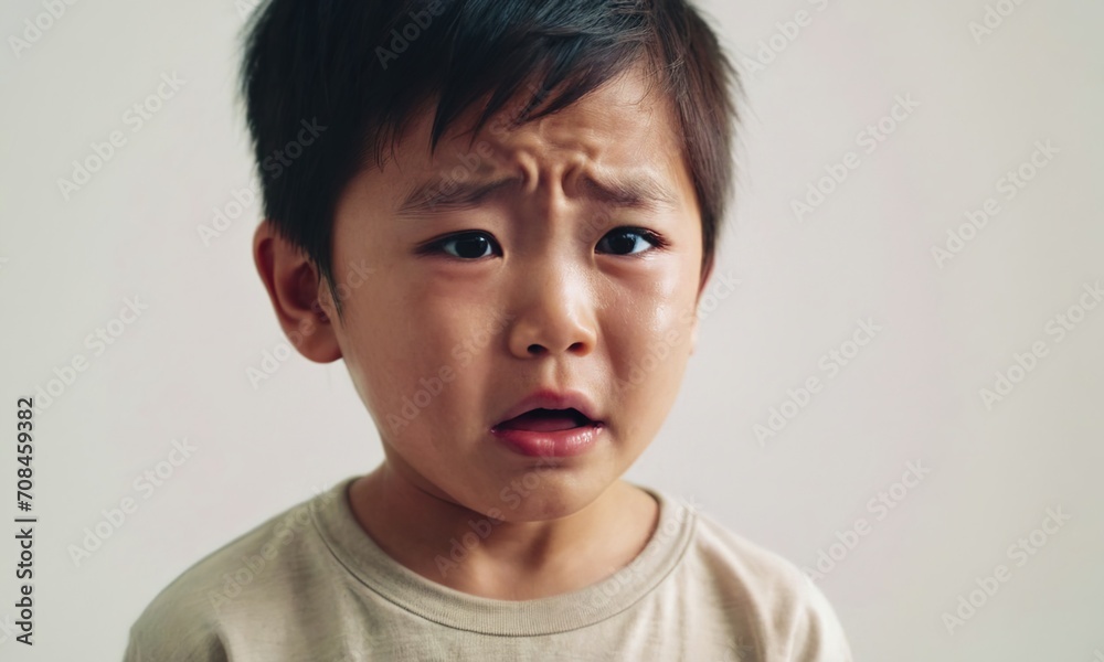 crying little asian boy, small child, children's emotions, portrait of asian children, crying children, children's tears