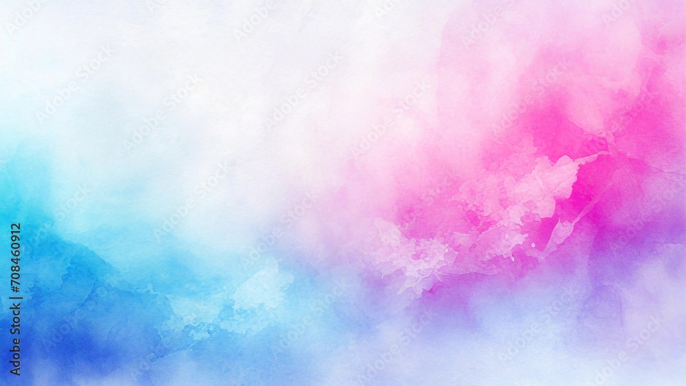Abstract white, blue and pink watercolor splash background