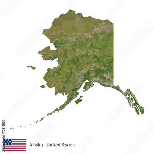 Alaska, States of America Topographic Map (EPS)