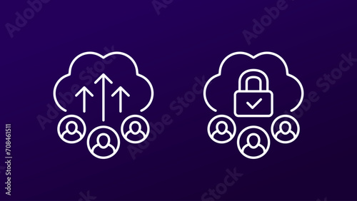 collect user data icons, line vector
