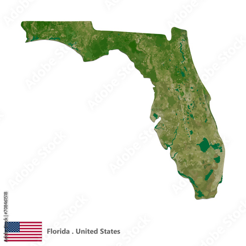 Florida, States of America Topographic Map (EPS)
