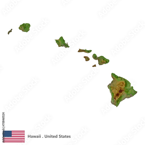 Hawaii, States of America Topographic Map (EPS)