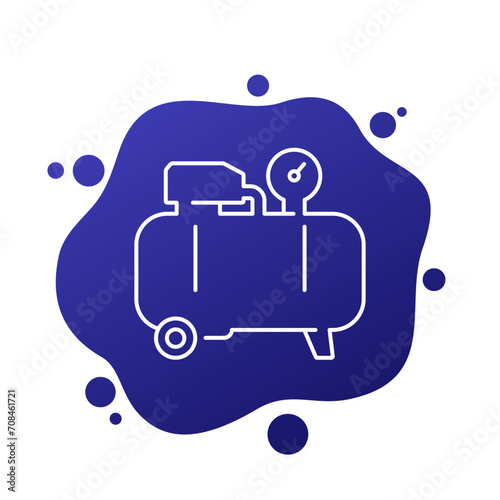 air compressor icon in line design