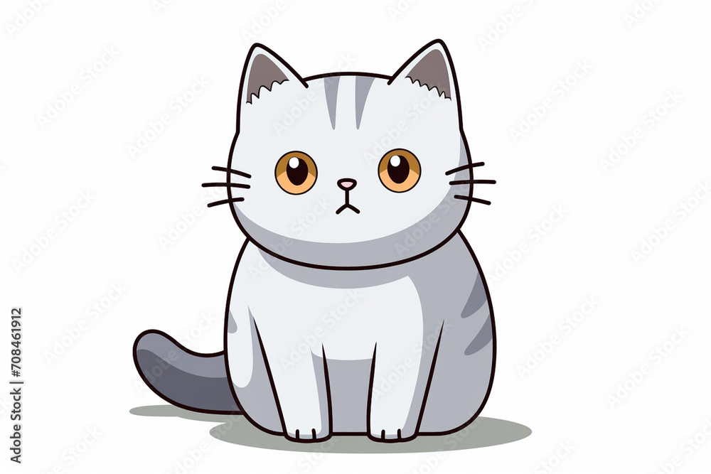 Cute Cat Cartoon Illustration created with Generative AI Cute Cat Cartoon Illustration created with Generative AI