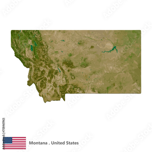 Montana, States of America Topographic Map (EPS)