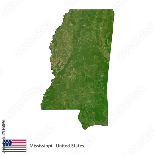 Mississippi, States of America Topographic Map (EPS)