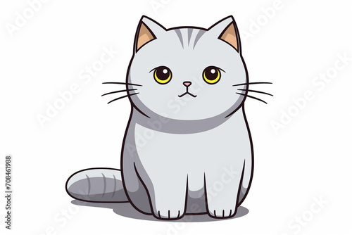 Cute Cat Cartoon Illustration created with Generative AI