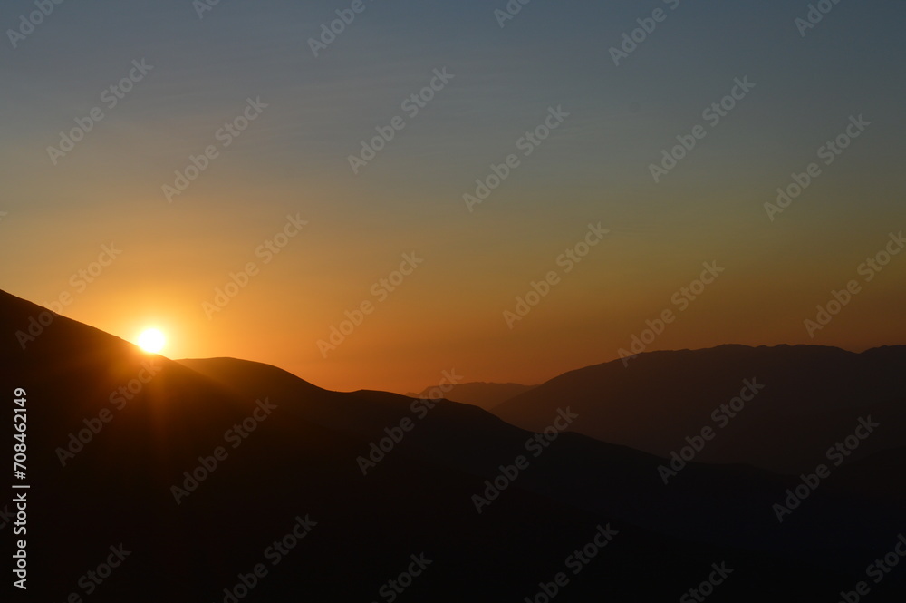 Sunset over the high Atlas Mountains