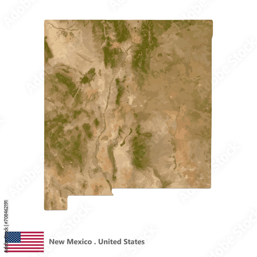 New Mexico, States of America Topographic Map (EPS)