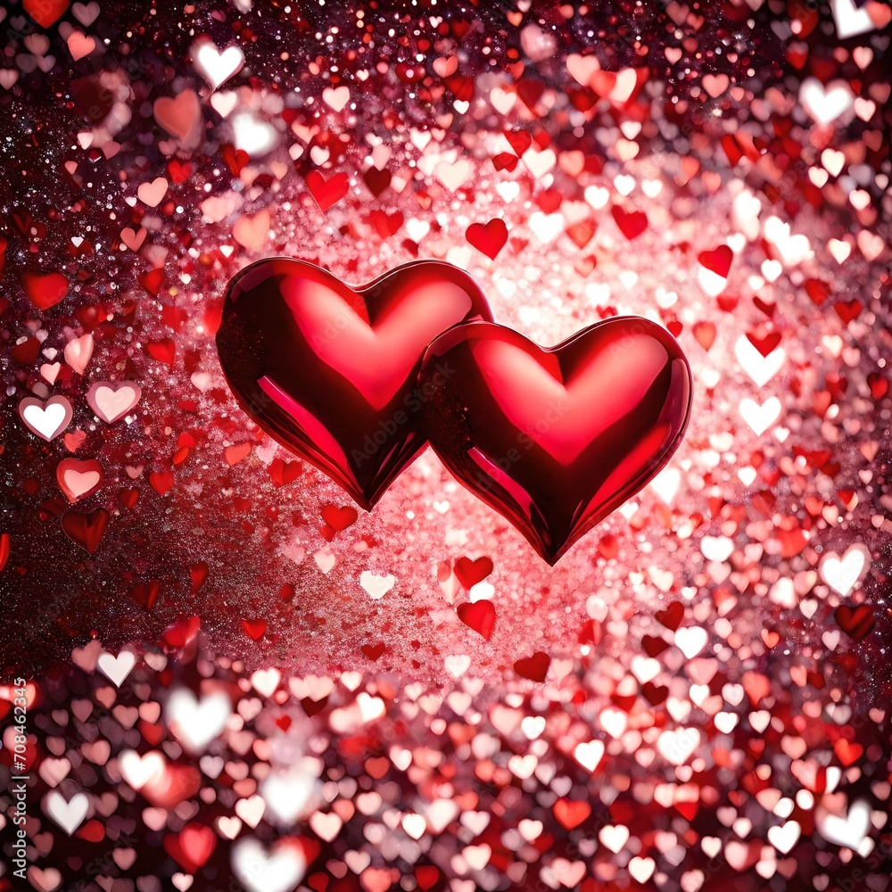 red hearts background