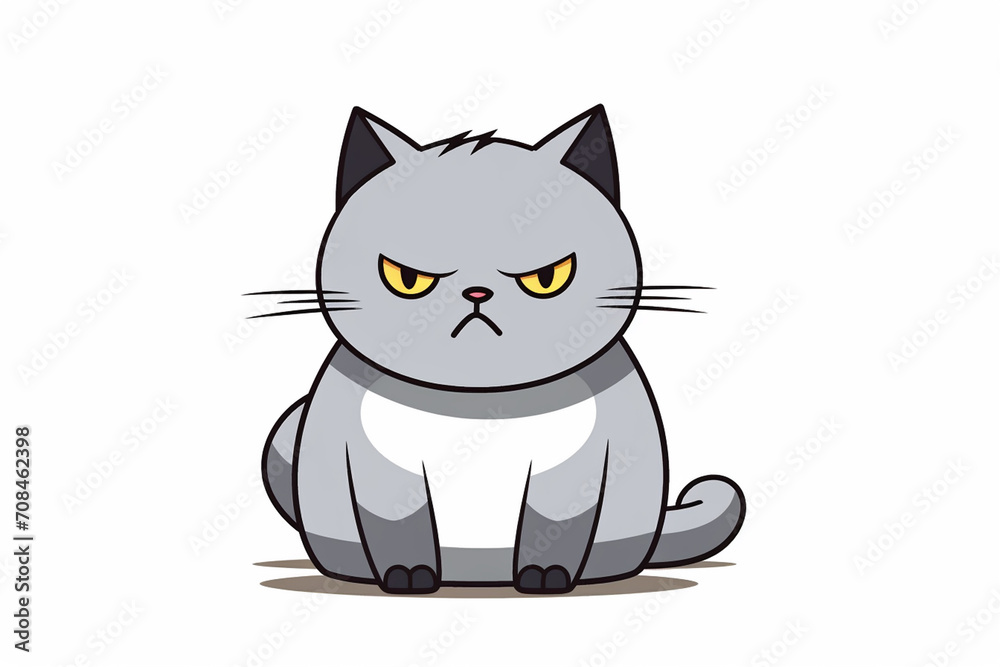 Obraz premium Cute Cat Cartoon Illustration created with Generative AI