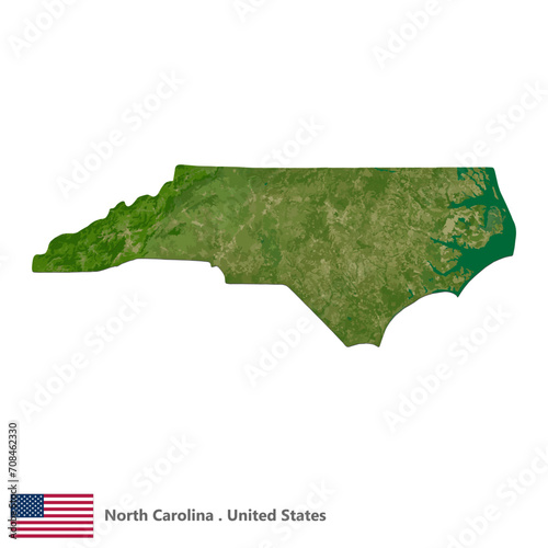 North Carolina, States of America Topographic Map (EPS)