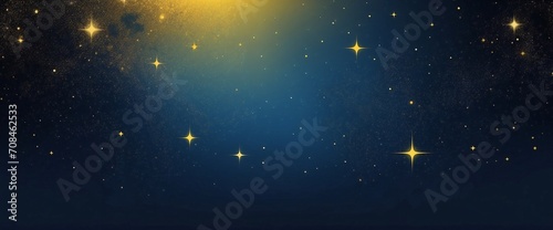 Mystical space and stars background wallpaper in yellow and navy blue gradient colors