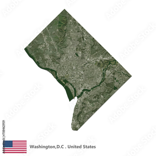 Washington DC, States of America Topographic Map (EPS)