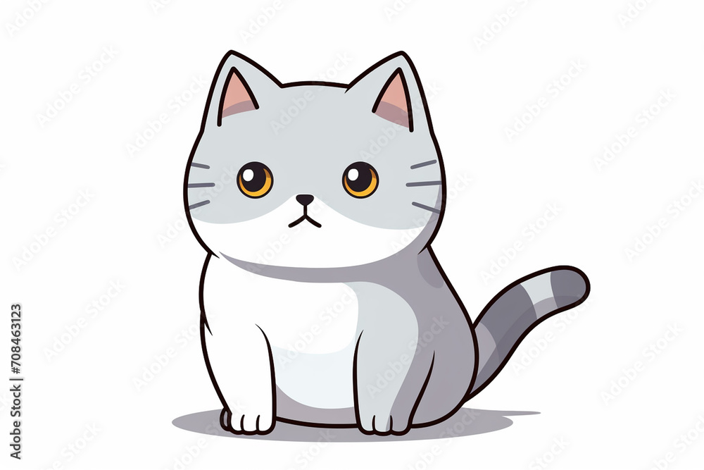 Cute Cat Cartoon Illustration created with Generative AI
