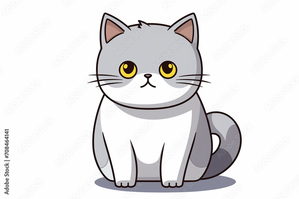 Cute Cat Cartoon Illustration created with Generative AI Cute Cat Cartoon Illustration created with Generative AI