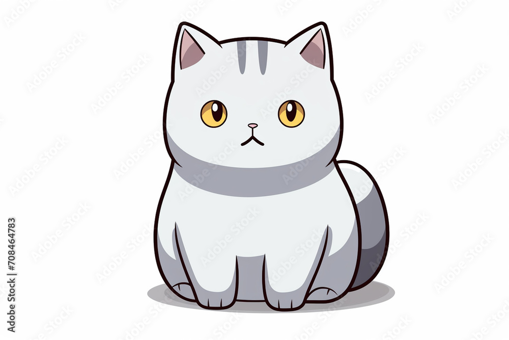 Fototapeta premium Cute Cat Cartoon Illustration created with Generative AI