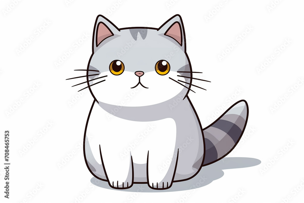 Cute Cat Cartoon Illustration created with Generative AI Cute Cat Cartoon Illustration created with Generative AI