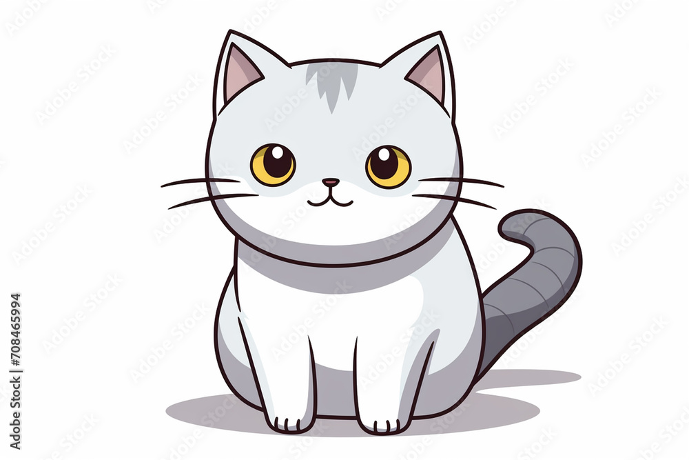Cute Cat Cartoon Illustration created with Generative AI Cute Cat Cartoon Illustration created with Generative AI