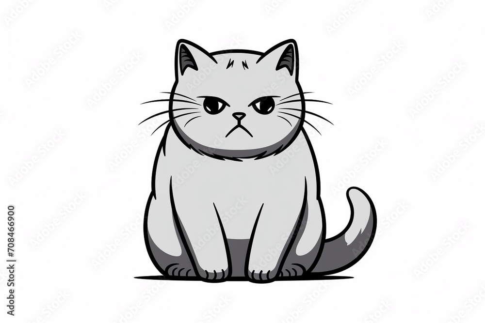 Cute Cat Cartoon Illustration created with Generative AI Cute Cat Cartoon Illustration created with Generative AI