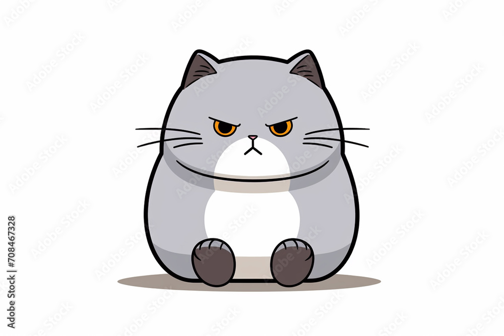 Obraz premium Cute Cat Cartoon Illustration created with Generative AI