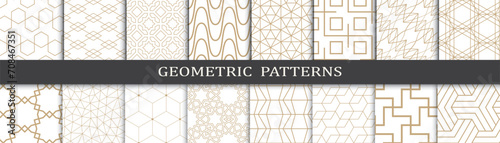 Set of arabic seamless patterns. Asian geometric traditional design islamic pattern. Seamless arabic ramadan pattern.