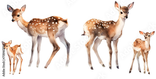 Watercolor baby reindeer clipart for graphic resources
