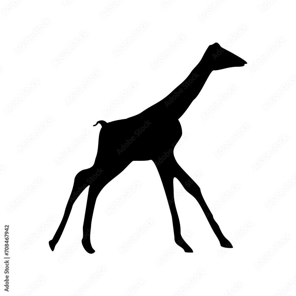 Fototapeta premium vector hand drawn giraffe silhouette