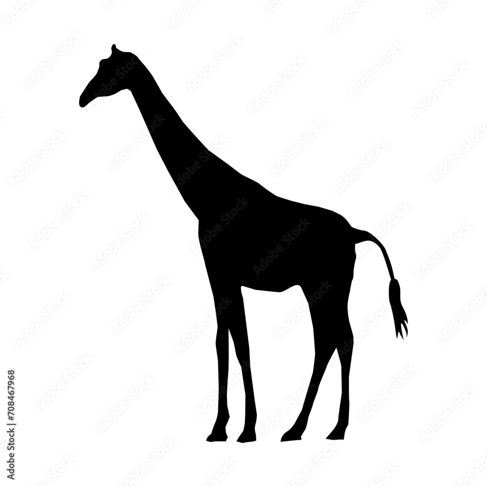 Obraz premium vector hand drawn giraffe silhouette