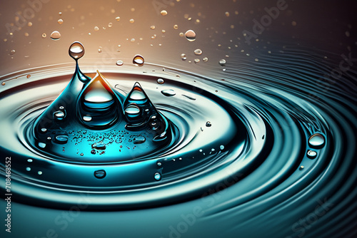 Water. Water drops on a surface. Splashes. World Water Day. March 22. 2024. Transparent liquid. #708468552