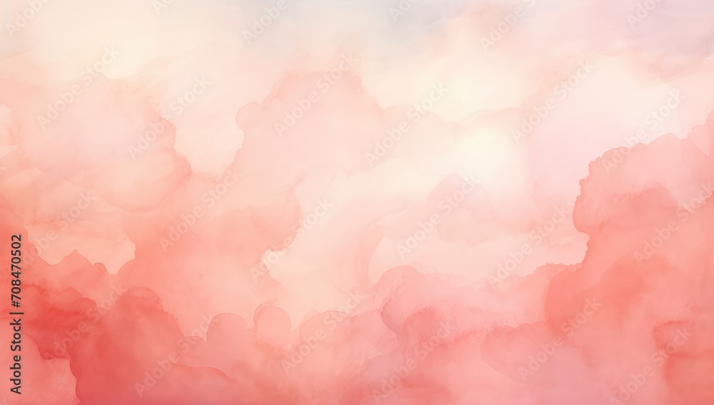Soothing Peach Hues: Abstract Watercolor Layers Evoking Serene Warmth. Generative AI