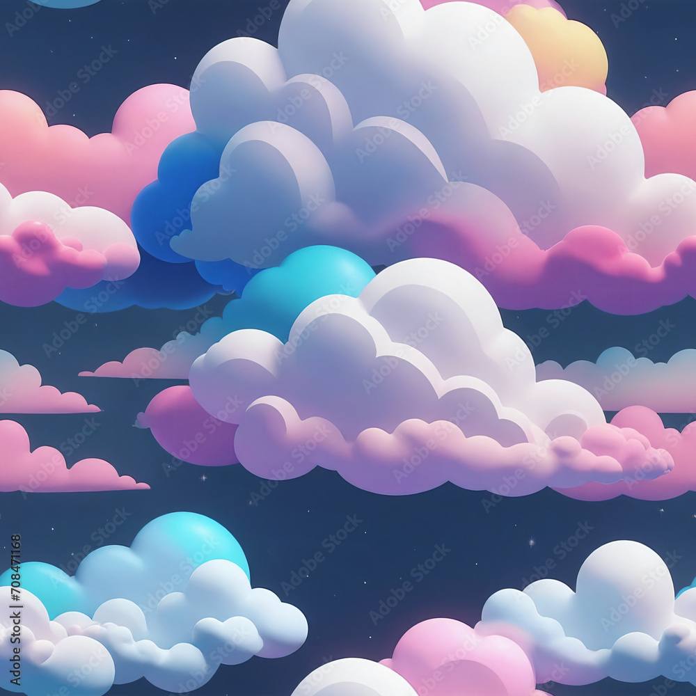 Colorful clouds - Seamless tile
