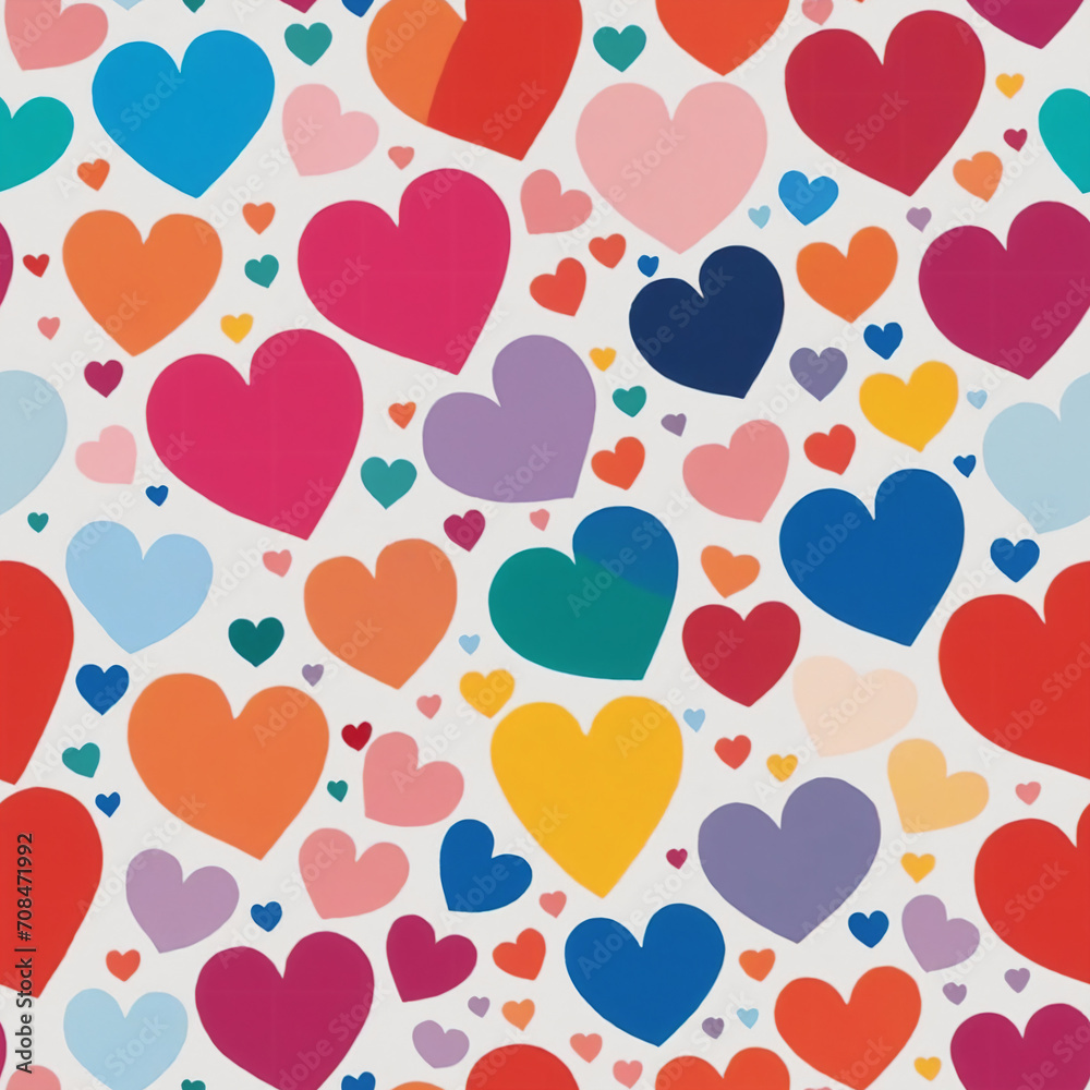 Colorful hearts on a backdrop - Seamless tile