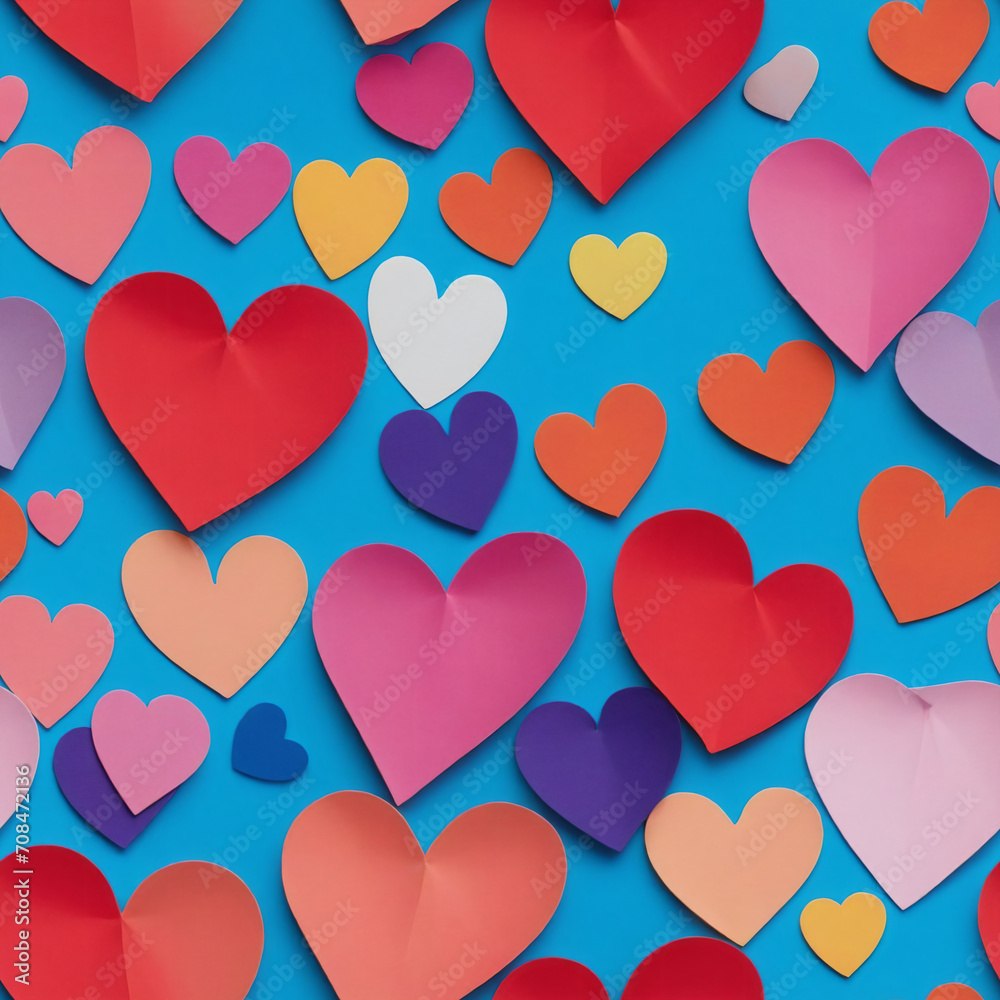 Colorful hearts on a backdrop - Seamless tile Colorful hearts on a backdrop - Seamless tile