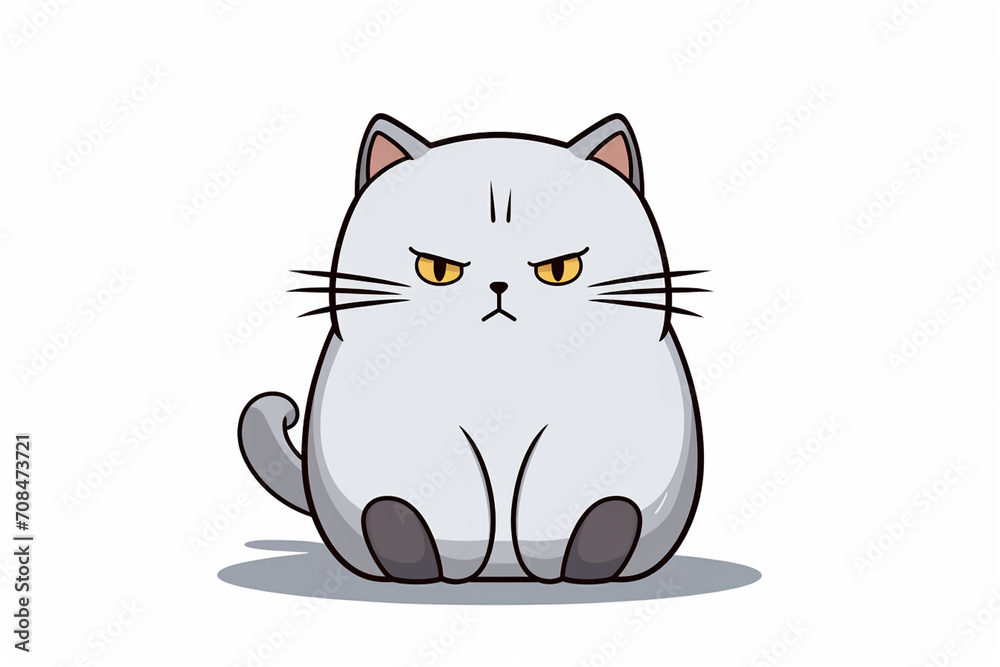 Obraz premium Cute Cat Cartoon Illustration created with Generative AI