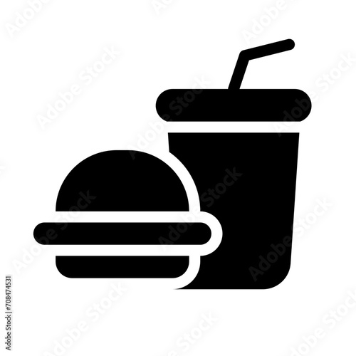 Fast Food icon glyph style for download (hotel pack)