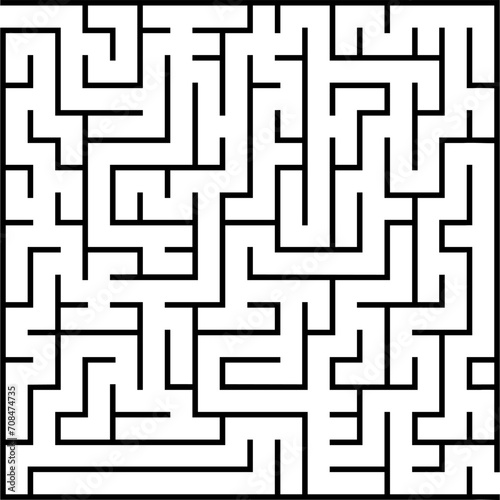 Labyrinth with enter and exit. Maze vector kids game. Square shape. Printable worksheet for kids. Early education practice. Hand writing prepearing game. Problem solving tasks for kids. Entertainment