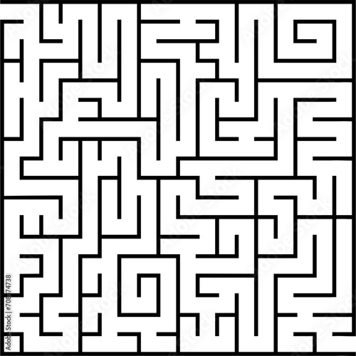 Labyrinth with enter and exit. Maze vector kids game. Square shape. Printable worksheet for kids. Early education practice. Hand writing prepearing game. Problem solving tasks for kids. Entertainment
