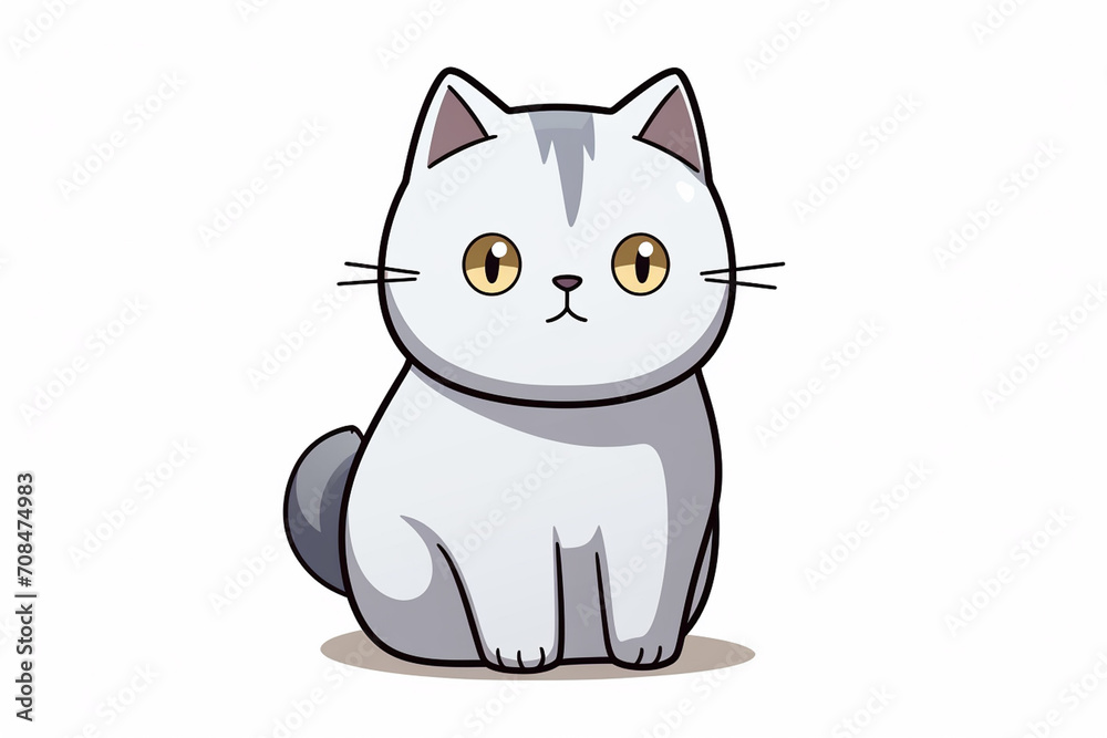 Cute Cat Cartoon Illustration created with Generative AI Cute Cat Cartoon Illustration created with Generative AI