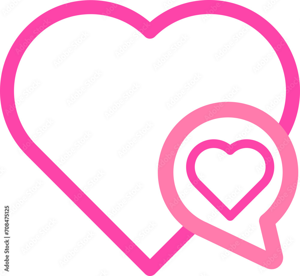 pink love icon for valentine day 