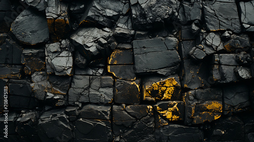 Abstract Majesty Mesmerizing Black Cliffs in Nature's Rock Symphony