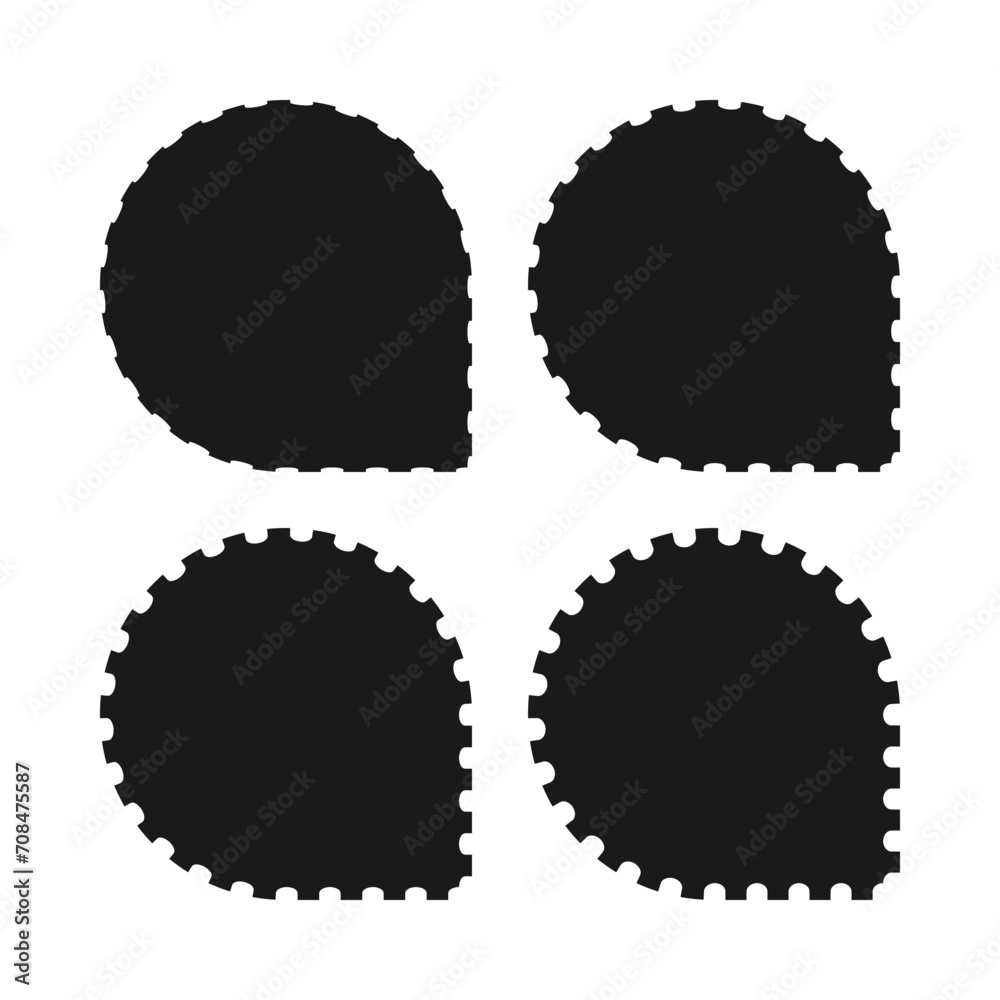 Perforated Edge One Corner Circle Icons Perforated Edge One Corner Circle Icons