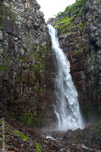 The biggest waterfall in Sweden  Njupesk  r.