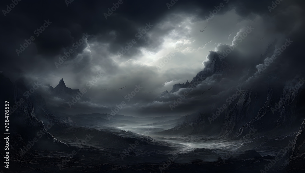 Fototapeta premium Misty Grey Mountain