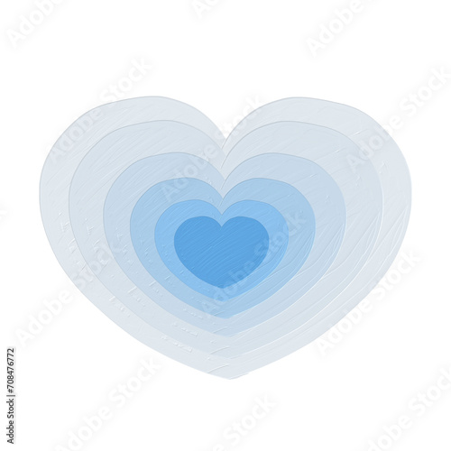 acrylic oil paint element style valentine thing_blue shade heart 