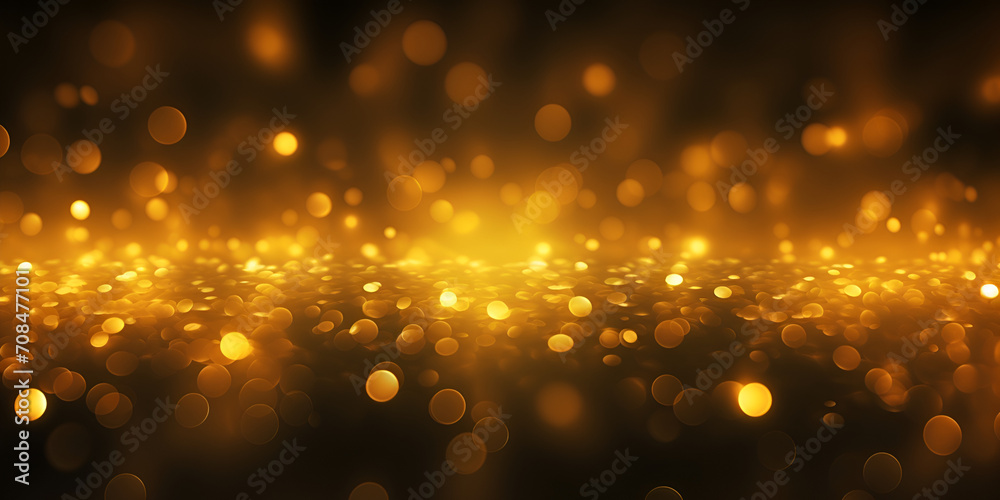 Gold glitters background shimmering blur spot lights bokeh shiny gold light background texture, Modern golden luxury glitter background

