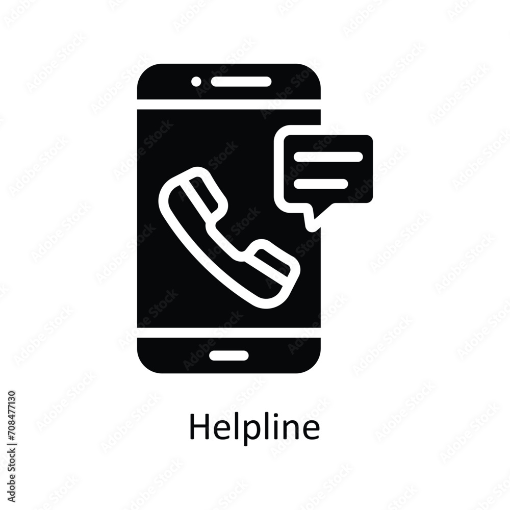 Helpline vector Solid Icon Design illustration. Business And Management Symbol on White background EPS 10 File Helpline vector Solid Icon Design illustration. Business And Management Symbol on White background EPS 10 File