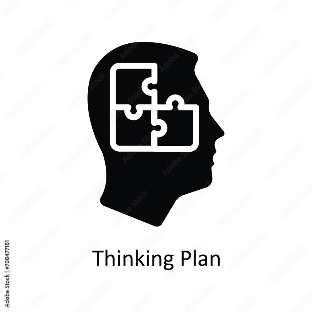 Thinking Plan vector Solid Icon Design illustration. Business And Management Symbol on White background EPS 10 File Thinking Plan vector Solid Icon Design illustration. Business And Management Symbol on White background EPS 10 File