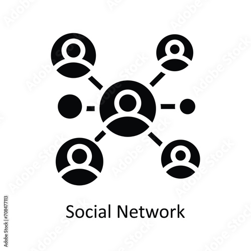 Social Network vector  Solid  Icon Design illustration. Business And Management Symbol on White background EPS 10 File